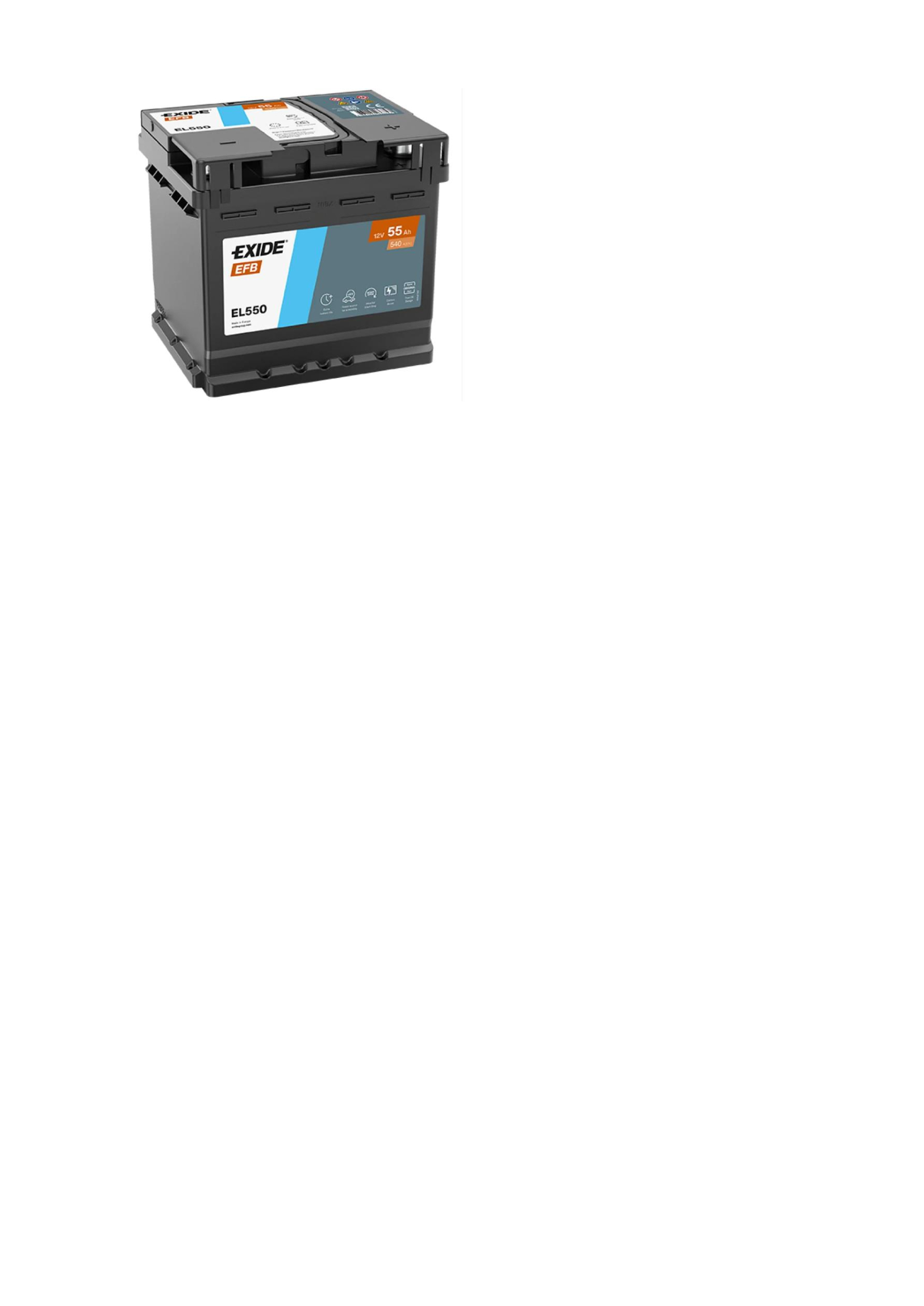Акумулятор EXIDE Start-Stop EFB EL550 55Ah 480A R+